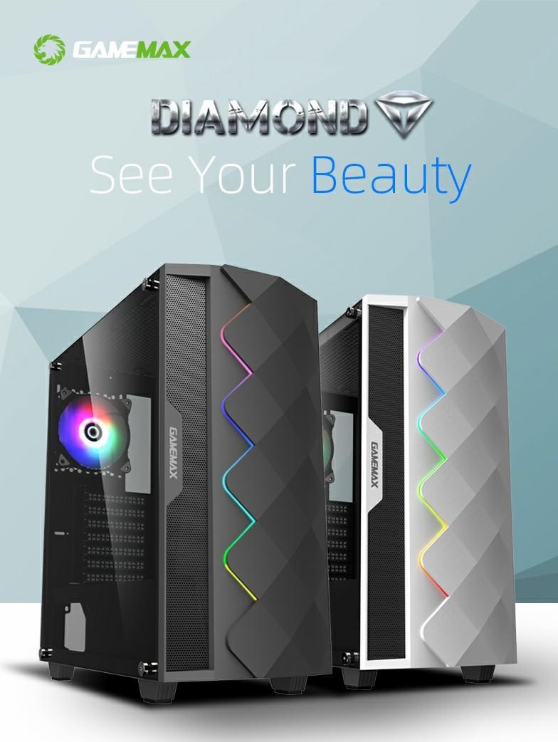 Giới thiệu Vỏ Case  GAMEMAX Diamond (Mid Tower/Màu Đen/Led RGB)